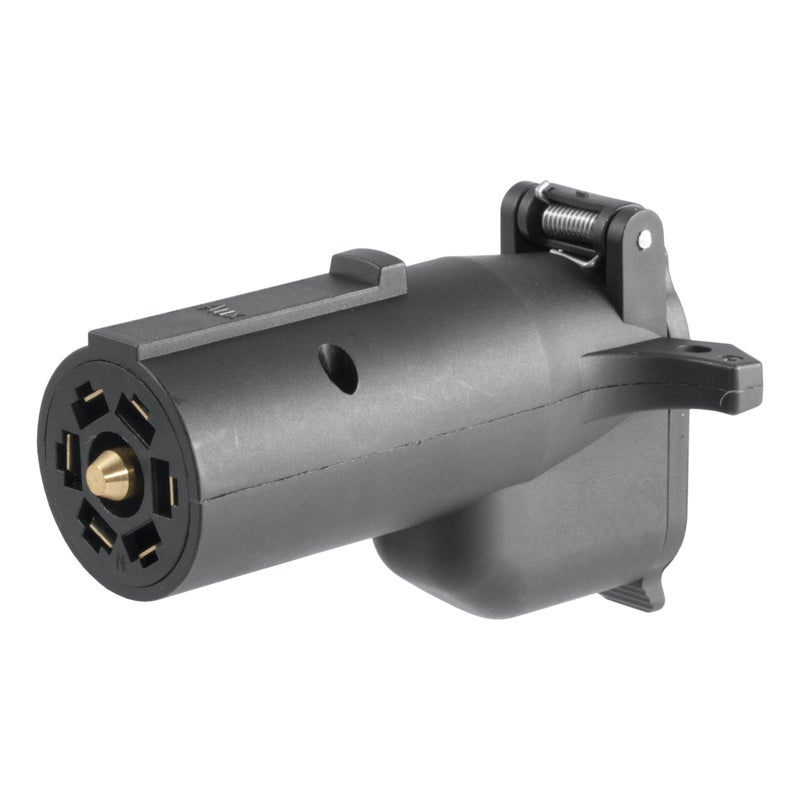 CURT 57726 7-Way RV Blade Vehicle-Side to 6-Way Round Trailer Wiring Adapter with Backup Alarm, Center Pin Auxiliary Power, 1 Count (Pack of 1) - Image 1